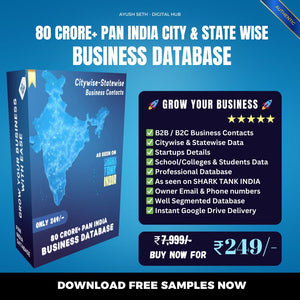 80 Crore+ Pan India City & State Wise Business Database
