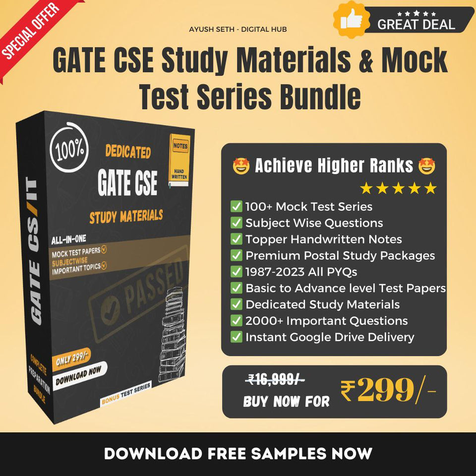 Very rare GATE CSE Study Materials & Mock test series bundle