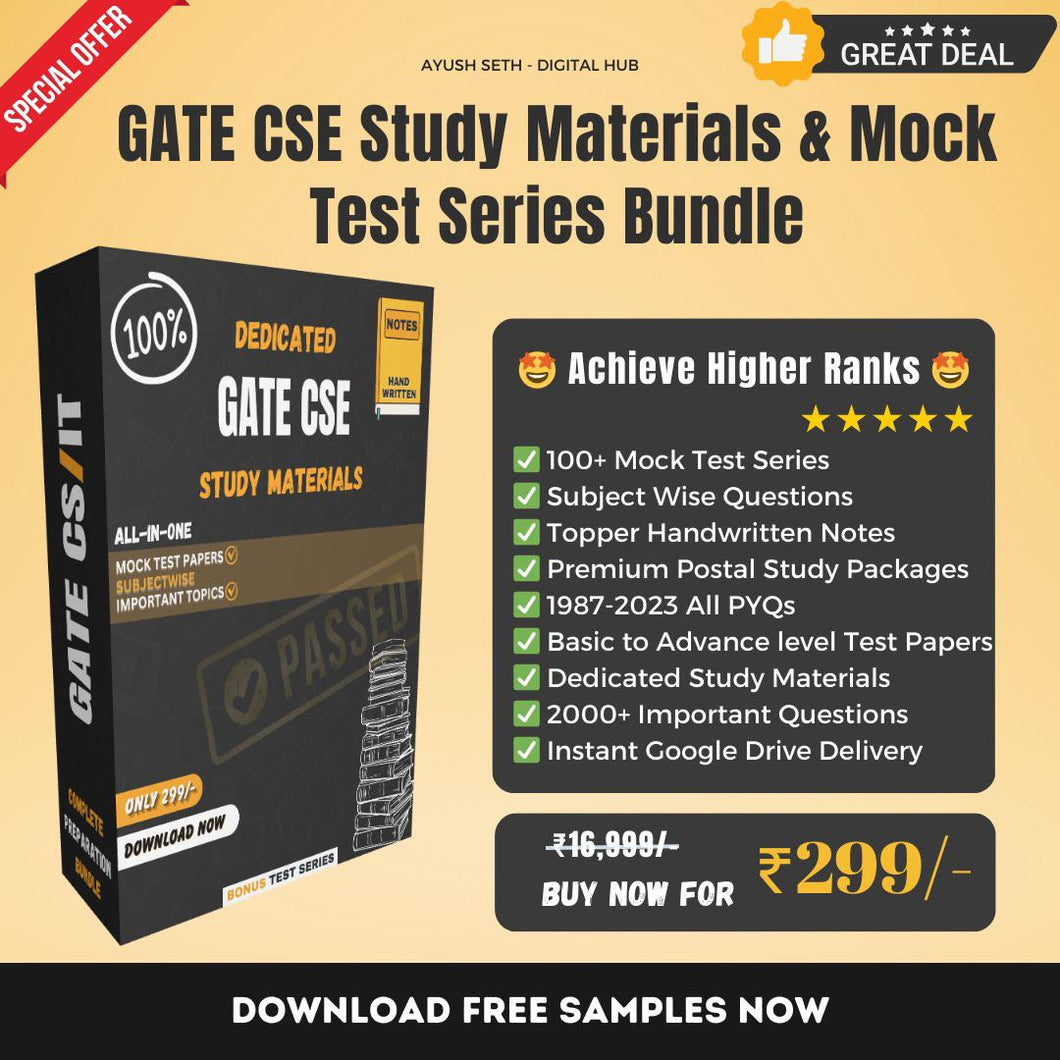 Very rare GATE CSE Study Materials & Mock test series bundle